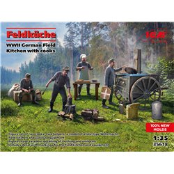 WWII German Field Kitchen with cooks - 1:35 model kit