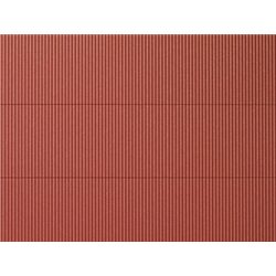 HO Plastic sheet 200x100mm - (2) Corrugated iron - red