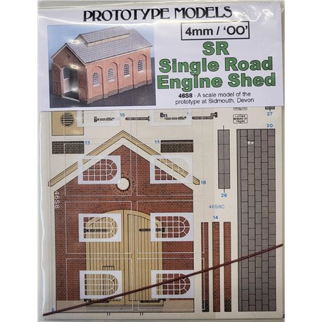 4mm/OO SR Engine Shed (Single Road) Build Sheet Kit No: 46S8