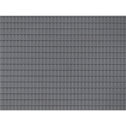 HO Plastic sheet 200x100mm - (2) Grey roof tile