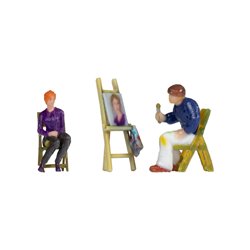 Artist with Model & Easel 3D Master Figure