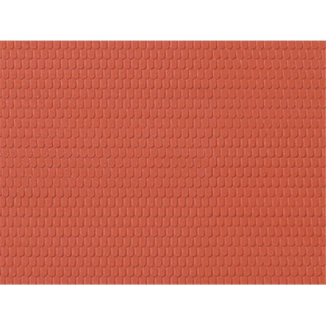 HO Plastic sheet 200x100mm - (2) Red tiles