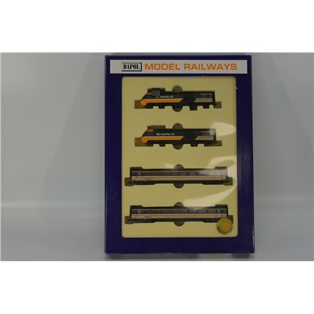 Dapol ND122c Class 43 HST book set 253028 - 43056 & 43057 with Mk3 FO and SO in Intercity Executive livery. Used. N Gauge