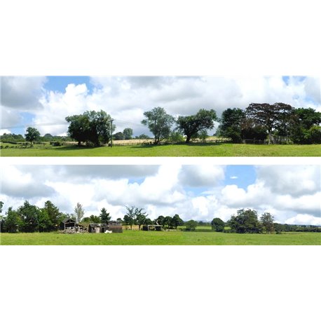 Countryside (pack C) 2 x 5' x 15" premium OO gauge backscene