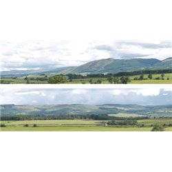 Hills & Dales (pack A) 2 x 5' x 15" premium OO gauge backscene