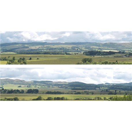 Hills & Dales (pack B) 2 x 5' x 15" premium OO gauge backscene