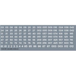 Railtec 4mm-1201 BR blue TOPS number sheet