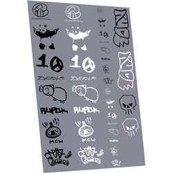 Railtec 4mm-8961 4mm Graffiti: tags pack 11