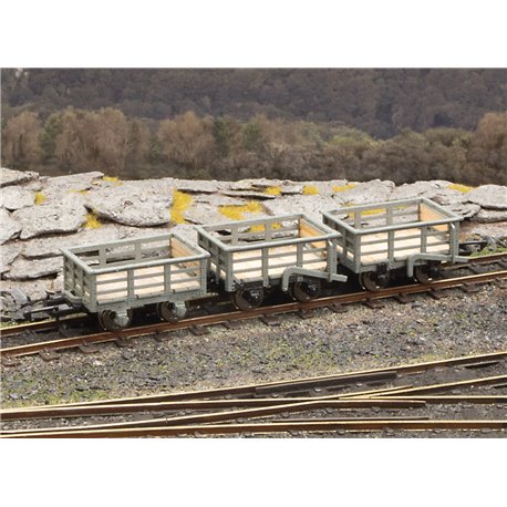 Penrhyn Quarry Railway Slate Wagons (x3) Laser-cut kits (NG7)