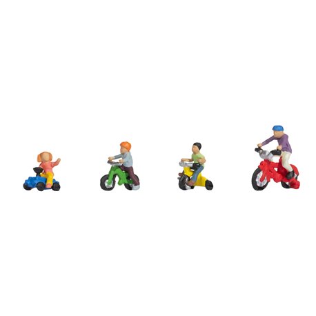 Children on Bicycles (4) figure set