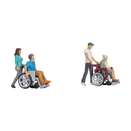 Wheelchair Users (2) & Helpers (2) figure set