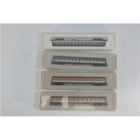 Marklin Mini-Club Z Gauge 4 X First Class Express Coaches. Used. Z Gauge