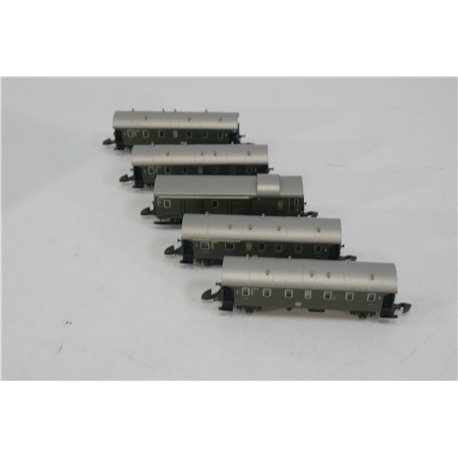 Marklin Mini-Club 87507 Z Gauge "Höllentalbahn" Passenger Car Set. Used Z Gauge