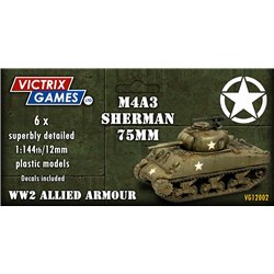 Sherman M4A3 75mm (x6) - 1:144 model kit (12 mm)