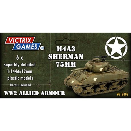 Sherman M4A3 75mm (x6) - 1:144 model kit (12 mm)