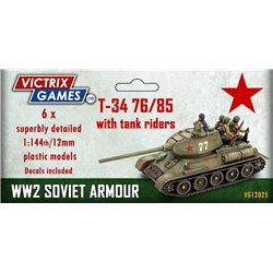 Soviet T34 76/85 (x6) - 1:144 model kit (12 mm)