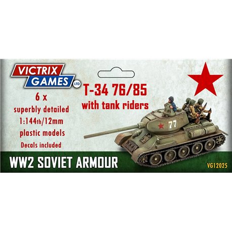 Soviet T34 76/85 (x6) - 1:144 model kit (12 mm)