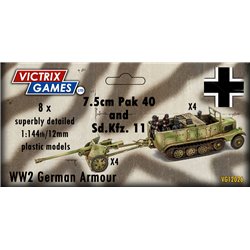 Pak 40 + Sd.Kfz.11 (x6) with crew - 1:144 model kit (12 mm)