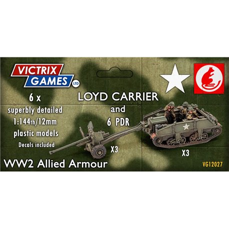 Loyd Carrier and 6pdr + crews (x6) - 1:144 model kit (12 mm)