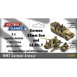 German 88mm Gun and Sd.Kfz.7 (x6) with crew - 1:144 model kit (12 mm)