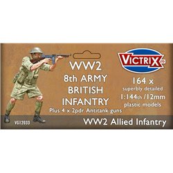 British 8th Army Infantry (x164) - 1:144 model kit (12 mm)