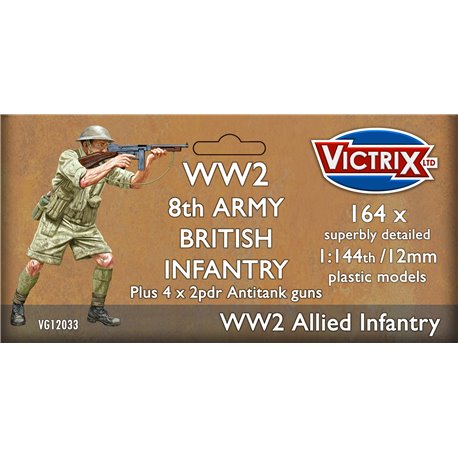 British 8th Army Infantry (x164) - 1:144 model kit (12 mm)
