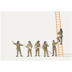 German Firemen (6) with Ladder Figure Set