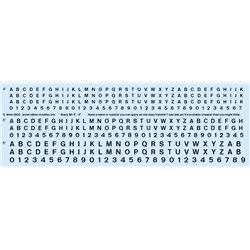 Railtec 4mm-1003 Numeric/alphabet sheet: black BR scale 4" - 6" for OO gauge