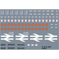 Railtec 4mm-1250 Class 50 detail pack (BR blue)