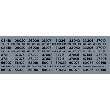 Railtec 4mm-1650 BR black loco ready-made numbers