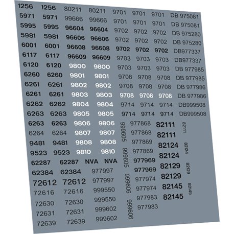 Railtec 4mm-2042 Network Rail numbers - coaches INCL DVTs