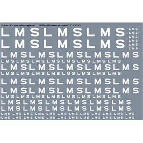 Railtec 4mm-2501 LMS freight branding (18", 12", 9", 6", 4")