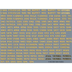 Railtec 4mm-3322 West Coast Railways coach numbers/names