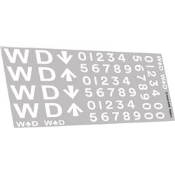 Railtec 4mm-4155 War Department WD logos (white): steam locos (suit 8F)