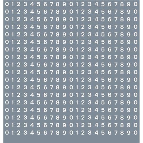 Railtec All-0026 Numeric/alphabet sheet: white BR numbering (2mm high)