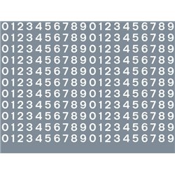 Railtec All-0032 Numeric/alphabet sheet: white BR numbering (4mm high)