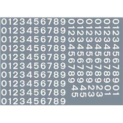 Railtec All-0035 Numeric/alphabet sheet: white BR numbering (5mm high)