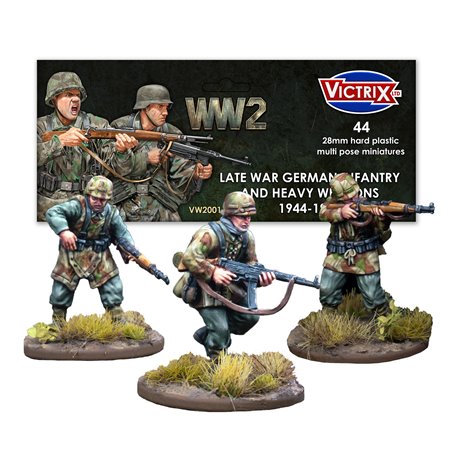 WWII German Infantry & Heavy Weapons - 1/56 (28mm) Figures set (x44)