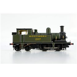 Kernow Models K2107 Class O2 0-4-4T 207 in SR maunsell green. Used. OO Gauge