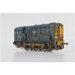 Bachmann Branchline 32-115A Class 08 Shunter 08021 in BR Blue with Wasp Stripes, Weathered, DCC Fitted..Used. OO Gauge