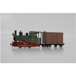 MinitrainS 1081 Decauville 0-6-0T steam loco + Wagon. Used. OO-9 Gauge 