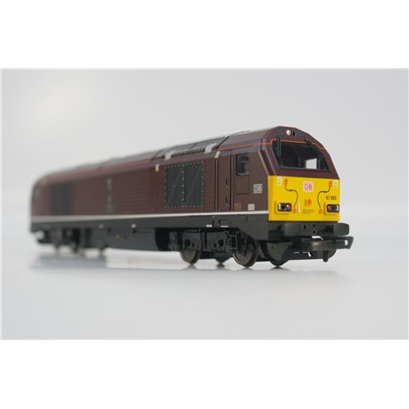 Hornby R30323 Class 67 67005 'Queens Messenger' in Royal Train claret with DB logos - Railroad Plus Range. DCC Fitted. Used. O