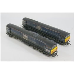 Hornby R2336 Class 58 Double Pack (1 a dummy) in Mainline blue (weathered). Used. OO Gauge 