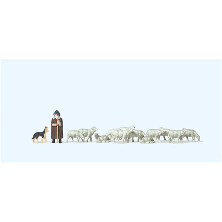Shepherd with Sheep and