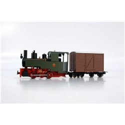 MinitrainS 1081 Decauville 0-6-0T steam loco + Wagon. Used. OO-9 Gauge 