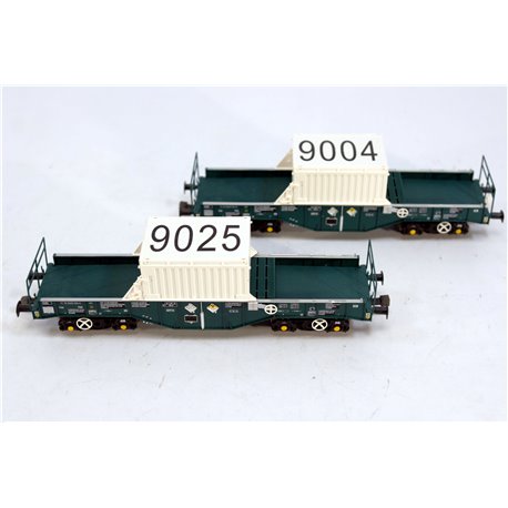 Accurascale OO ACC1116 FNA-D New Generation Nuclear Flask Carrier Twin Pack B '9004 & 9025' Used. OO Gauge 