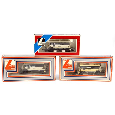 Three Lima 50T Stone hopper wagon "Tarmac". Used. OO Gauge 