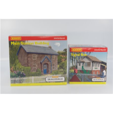 Hornby Skaledale Water Tower and Signal Box. Used. OO Gauge Main Station Building