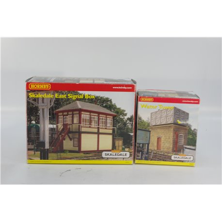 Hornby Skaledale Water Tower and Skaledale East Signal Box. Used. OO Gauge 