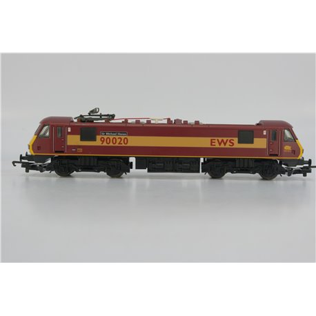Hornby R2110 Class 90 90020 "Sir Michael Heron" in EWS livery. Used. OO Gauge 